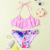 Falbala Print Girls Kids Swimsuit 2024 VERÃO BAIRAGEM BAIRAGEM BIKINI CRIANÇAS BABILIDADE BANQUI BIQUINIFANTIL Swimwearwear