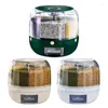 Storage Bottles Grain Dispenser 360 Degree Rotating Rice Sealed Dry Cereal Bucket 1-Click Output Box