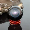 1pc neues Design natürlicher Regenbogen Schwarz Obsidian Sphäre Große Kristallkugeln Stein 40 mm-90 mm für dekorative
