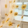 Gordijn 100x200cm zonnebloem afdrukken pure tule gordijnen luxe woonkamer slaapkamer raam tuin tuin screening privacy decoratie