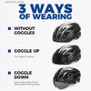 Cykelhjälmar Victoal Cycling Helm For Men Magnetic Goggs NS Sun Visor Bak D Sakljus BICYC Säkerhet Scooter MTB Road Bike Helmets L48