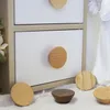 Nordycka drewniana szafka na drewniane gałki przyciągania naturalne drewniane okrągłe szuflady meble do szafy szafy