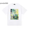 Designer Men's Short Sleeve Street Fashion 2024 Summer New Purple Fashion Brand Green Vegetation Printing Leisure Micro Elastic T-shirt unisex