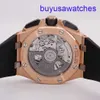 AP Movement Wrist Watch Mens Watch Royal Oak 26420ro Disc noir Chronograph Rose Gold Watch Automatique mécanique Swiss Luxur Luxury Sports Sports Watch Full Diamètre 43M