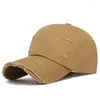 Ball Caps Four Seasons Koreańska wersja zerwanej unisex baseball cap flash flash myj solidny kolor bawełniany swobodny kapelusz sunhat