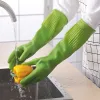 1Pair Lengthen Dishwashing Cleaning Gloves Latex Rubber Waterproof Work Hand Gloves for Household Scrubber Kitchen Clean Tool