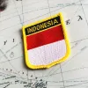 Indonésie National Flag brodery Patches Badge Bouclier et Pin de forme carrée