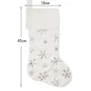 Christmas Stockings, White Plush Hanging Stockings with Sequin Snowflakes for Home