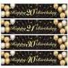 Birthday party banner black gold color 13/16/18/19/20/21/30/40 years old birthday background banner decoration