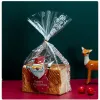 Lbsisi Leben 50pcs/Los Weihnachten transparente Brotplastiktüten handgefertigtes Keks Candy Cookies Party Geschenk Hochzeitsverpackung