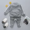 1-7 Jahre Kinder Sportanzug Mädchen Langarm Langarm Zipper Sweatshirt Pant 2pcs Set Baby Kleidung Kid Boy Tracksuit Herbstmantel A514