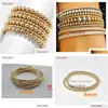 Bangle armbanden sierlijke armband goud gevulde stack electroplating minimalistische kraal kal kralen glanzende metalen stretch bm27782 druppel leveren dhy79