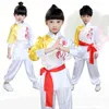 Ropa de artes marciales infantiles de la ropa de manga larga y de manga corta para niñas ropa de rendimiento de kung fu de niños