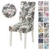 Printed Dining Chair Cover Removable Washable Stretch Seat Cover Restaurant Chair Cover for Hotel Banquet Wedding Home Decor