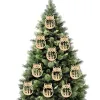 10шт 8 см. Деревянные висящие украшения для рождественских DIY Незаконченные деревянные ремесла для рождественских деревье