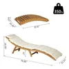 Chaise longue houten zonnestoel acacia houten vouwen buiten ligstoel met kussen