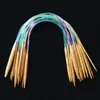 18-stcs Multicolor buis Cirkelvormige koolzuurhoudende bamboe cirkelvormige breaalingen 40 cm-120cm Haakhaak Set naaien gereedschap