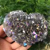 Rainbow Angel Aura, Crazy Amethyst, Natural Quartz Crystal, Rough Laling Stone for Children Gifts, 1pc