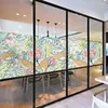 Window Stickers 40-120cm Spring Flowers Film Glass Privacy Protection Stained Films Office Home Decor