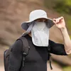 Zomer Snel drogen UV -bescherming Visser Cap Face Nek Cover Outdoor Visserij Cycling Verwijderbare mannen Visor Hoed Vrouwen Emmer HAT240410