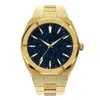 Polshorloges van hoge kwaliteit mannen mode Frosted Star Dust Watch roestvrij staal 18K gouden kwarts analoge pols voor 221025246A