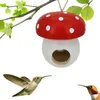 Outros pássaros suprimentos alimentadores de cogumelos vermelhos resina estatueta florestador de beija -flor para pequeno jardim de pátio do quintal de quintal