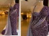 Niestandardowe fioletowe cekinowe sukienki wieczorowe dla kobiet frezowanie v secke seksowne sukienki balowe formalne sukienka syreny9341188