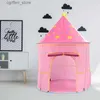 Speelgoedtenten dropshipping Kid Tent House Portable Castle Children Tipee Play Tent Ball Pool Camping Toy Birthday Christmas Buiten Gift L410