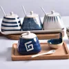 Japansk stil keramisk cruet smaktills kryddor för kryddor Pepper Salt Shakers Holder Kitchen Storage Rack Organizer