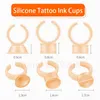S/M/L Plastik Tattoo Tintenkappe Ring Tasse Dauerhaftes Make -up Pigment Clear Halter Behälterkappe für Tattoo Augenbrauen -Wimpernverlängerung