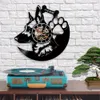 Dog Breed German Shepherd Dog Art Wall Decor Clock Customize Dog Name Vinyl Record Wall Clocks Modern Gift For Pet Lover