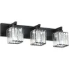 Aipsun Black Lighttures Bath Bathroal Vanity Light Crystal Moden Modern Vanity Light pour la salle de bain 4 Lumière (Exclure l'ampoule) - Solution d'éclairage élégante et élégante