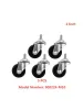 5 pcs / lots roulettes 2 pouces légers noirs PP Vis mobile Caster M10 Meubles électriques Roue universelle