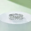 Cluster ringen sieraden S925 2.1CT 3x4mm VVS Synthetische diamanten bruiloft vrouw verlovingsring smaragd gesneden moissanite verklaring voor vrouwen