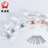 KAK 10Pieces Crystal Diamond Cabinet Knobs and Handles 30mm Gold Kitchen Cupboard Door Pulls Dresser Furniture Handle Hardware