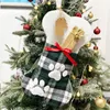 Leuke kerstbotten met hangende ring geruite patroon decoratief huisdierenbenodigdheden ornament