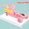 3-10 years old Kid Adjustable Kick Scooter Foldable Seat Flashing 3 wheels Step Scooters Children City Roller Skateboard Gifts