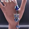 Lucky Owl Evil Blue Eye Keyring Turkish Eyes Tassel Greek Key Sain for Men Women Amulet Biżuter