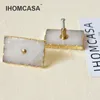 Ihomcasaナチュラルクリスタル +ブラスドアノブキッチン食器棚靴キャビネット家具ハンドル銅ドレッサー引き出しプルノブゴールド