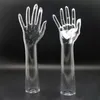 Новая 1PAIR Женская прозрачная манекен Ручная демонстрация базовых женских перчаток кольцо кольцо с серьгами -ювелирные украшения подставка