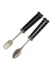 Set di stoviglie 2 pezzi da regalo da cucina esercitarsi a farfalla set di pentole portatile da campeggio posate da campeggio nero per caccia in acciaio inossidabile da viaggio in acciaio inossidabile