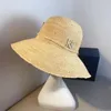 ワイドブリム帽子2024女性の夏の帽子サンシェードサンスクリーンバケーションビーチフィッシャーマンパールフックニードルラフィットストロー