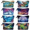 Turtle Dolphin Marine Biology Student Pencil Bag Portable Women Cosmetics Storage Bag Ladies Large Capacity Travel Cosmetic Bag