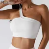 Yoga Outfits Summer One Spalla Yoga Bra Bellissimo sport Sports Top Women Palest che corre in fitness Shorts High Waist Bodyless 2 pezzi Bodie Y240410