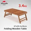 NatureHike extérieur en bois massif ultraloeur table pliante de pliage portant 30 kg pique-nique portable pliable de table courte