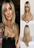 Moda Wigs Synthetic Wigs Ombre Brown Wigs com franja para festas Use6905107