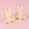 10/20pcs Pascua de madera Conejito conejo de bricolaje Ornamento de madera Crafts Kids Toy Regalo feliz Decoración de escritorio de casas de casas de Pascua