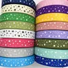 5 yards 15mm-38mm Fitas de cetim de Gronsgrina Estrela Impressa para Decorações de Festa de Natal de Casamento Diy Bow Craft Ribbons Supplies