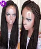 Long Black Braids Wig Brownblonde Synthetic Swiss Box trançado as perucas dianteiras de renda com cabelos para bebês para Women5521467