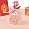 Gift Wrap 50pcs Candy Box Creative Flower Square Wedding Cookie Chocolate for Holiday Party مأدبة